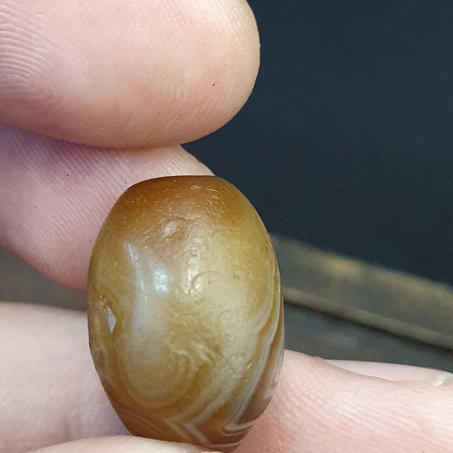 DZI Old Bead Pure Eye Indien Tibetisches Himalaya-Amulett, religiöse Antiquitäten