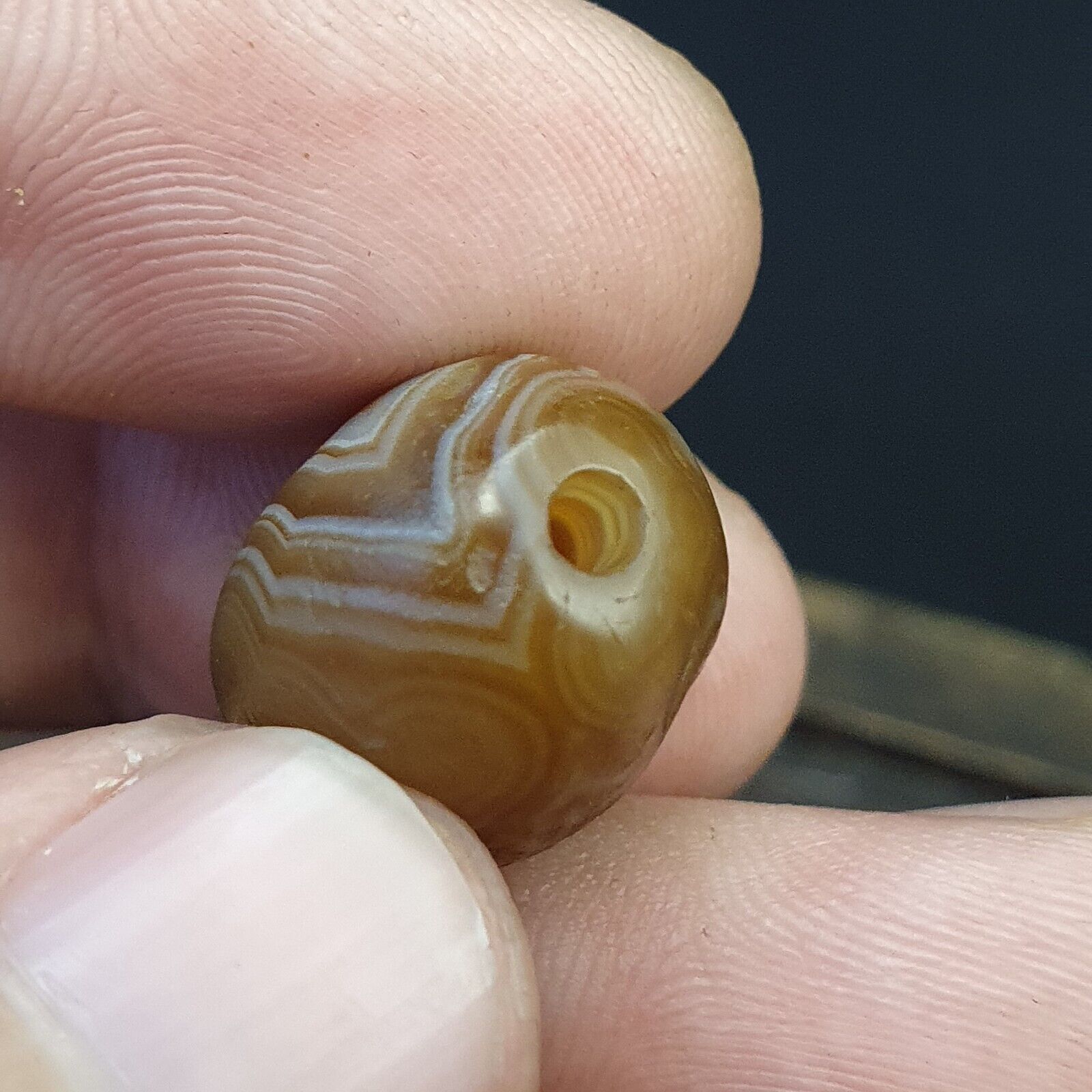 DZI Old Bead Pure Eye India Tibetan Himalaya Amulet Religious Antiquities