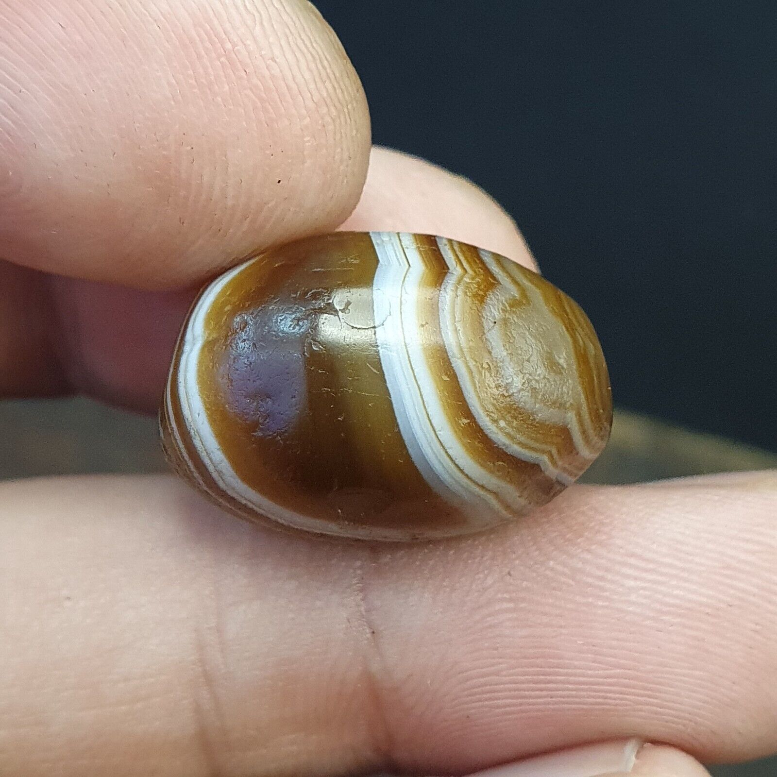 DZI Old Bead Pure Eye India Tibetan Himalaya Amulet Religious Antiquities