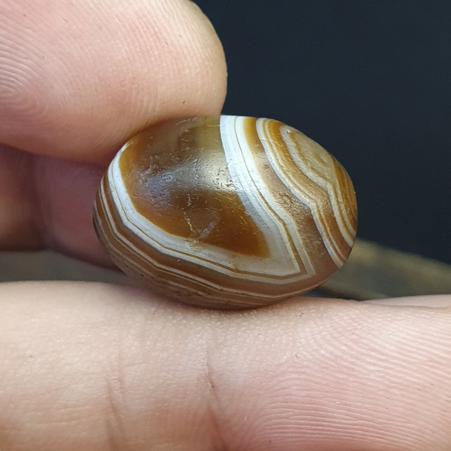 DZI Old Bead Pure Eye Indien Tibetisches Himalaya-Amulett, religiöse Antiquitäten