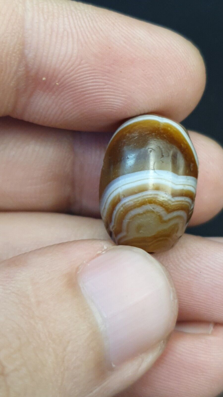 DZI Old Bead Pure Eye Indien Tibetisches Himalaya-Amulett, religiöse Antiquitäten