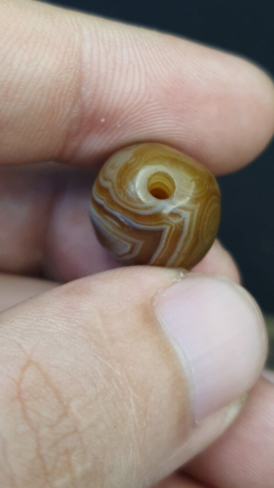 DZI Old Bead Pure Eye Indien Tibetisches Himalaya-Amulett, religiöse Antiquitäten