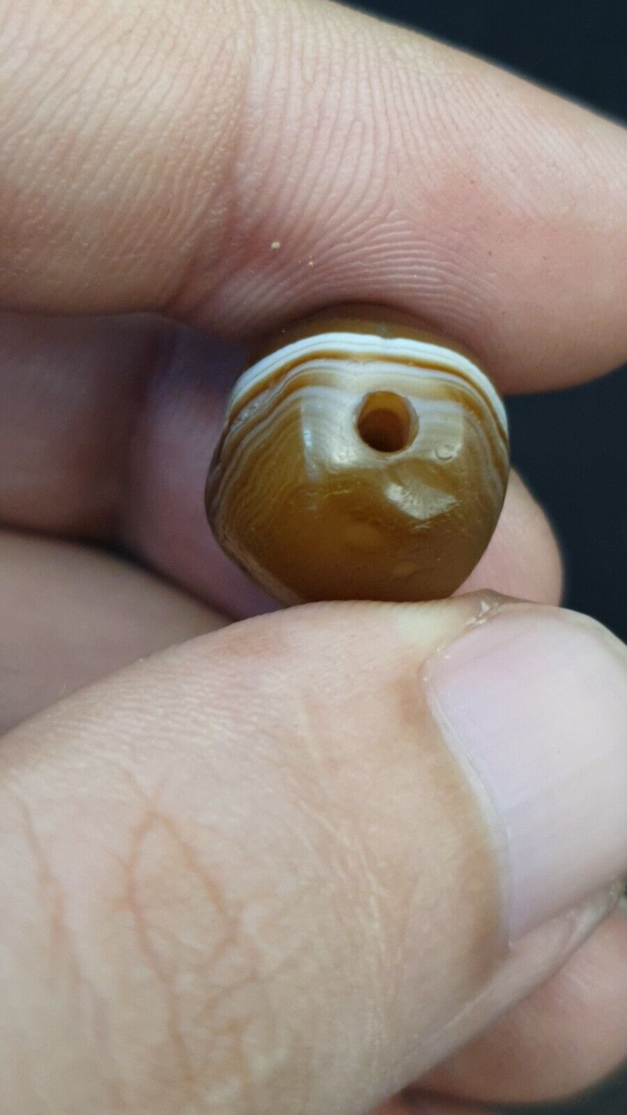 DZI Old Bead Pure Eye Indien Tibetisches Himalaya-Amulett, religiöse Antiquitäten