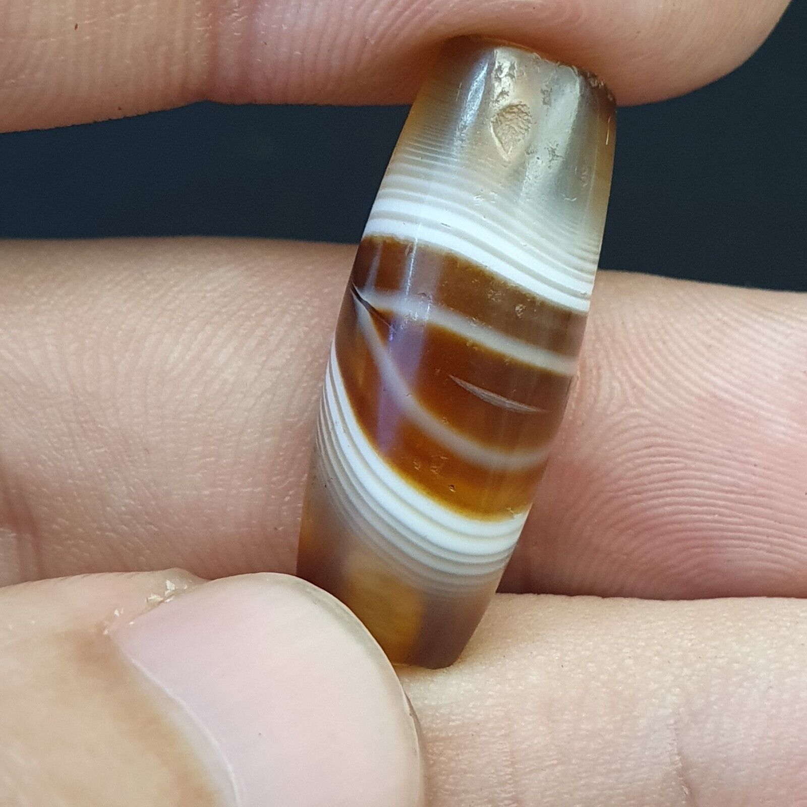 DZI Old Bead Pure Eye India Tibetan Himalaya Amulet Religious Antiquities