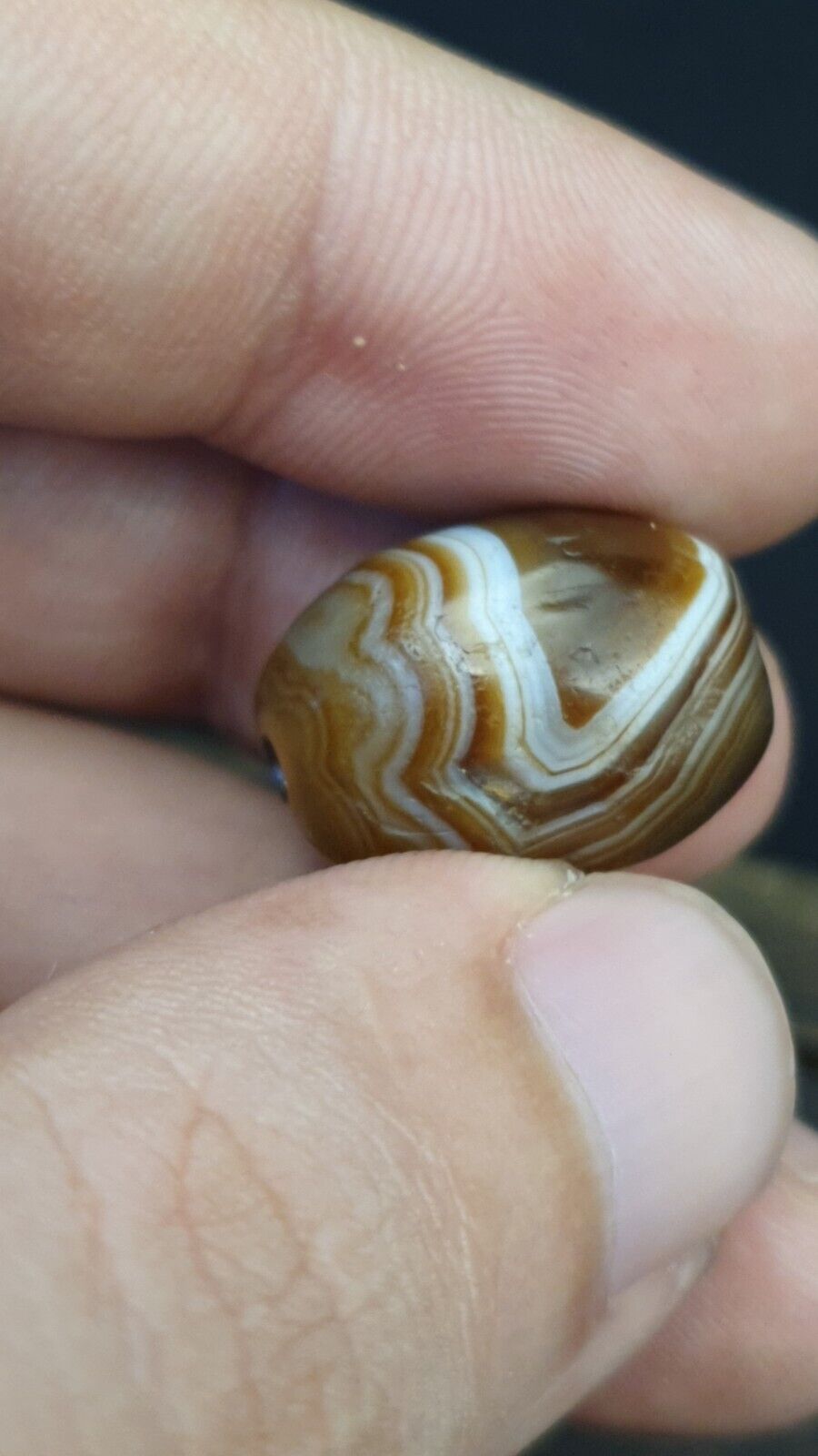 DZI Old Bead Pure Eye India Tibetan Himalaya Amulet Religious Antiquities