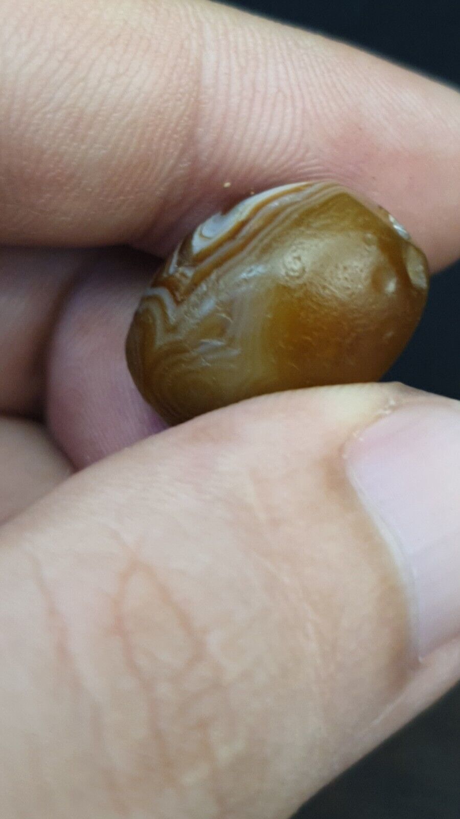 DZI Old Bead Pure Eye Indien Tibetisches Himalaya-Amulett, religiöse Antiquitäten