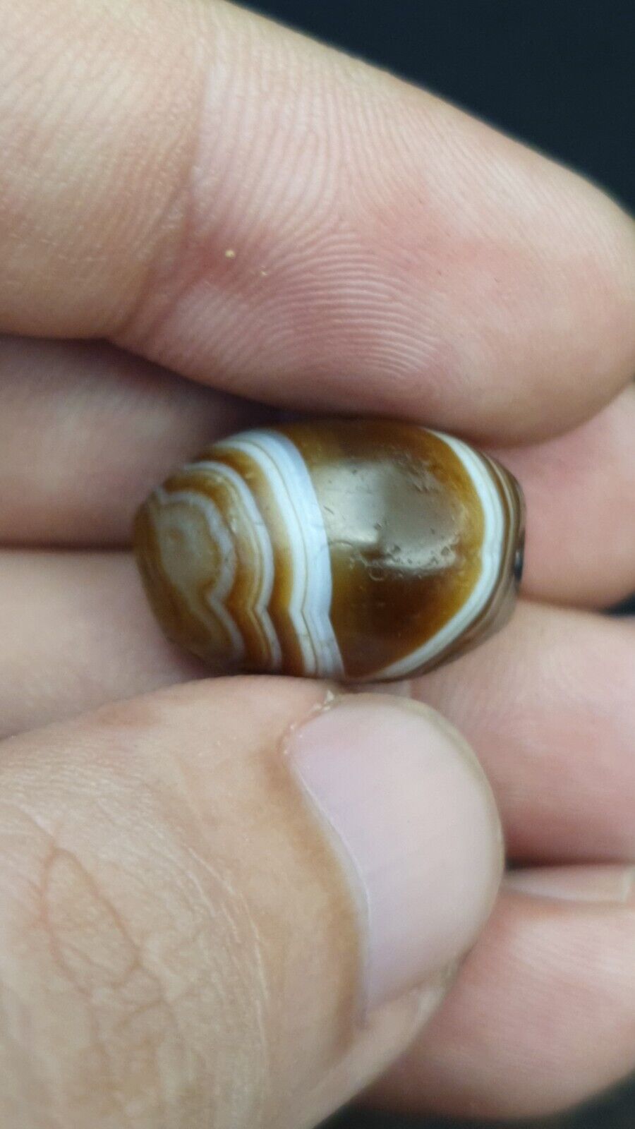DZI Old Bead Pure Eye Indien Tibetisches Himalaya-Amulett, religiöse Antiquitäten
