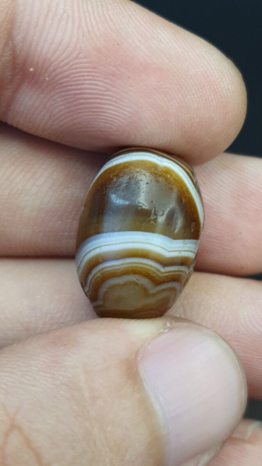 DZI Old Bead Pure Eye Indien Tibetisches Himalaya-Amulett, religiöse Antiquitäten