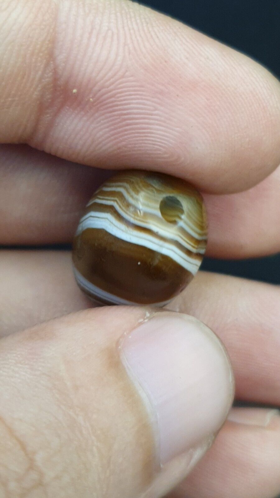 DZI Old Bead Pure Eye Indien Tibetisches Himalaya-Amulett, religiöse Antiquitäten