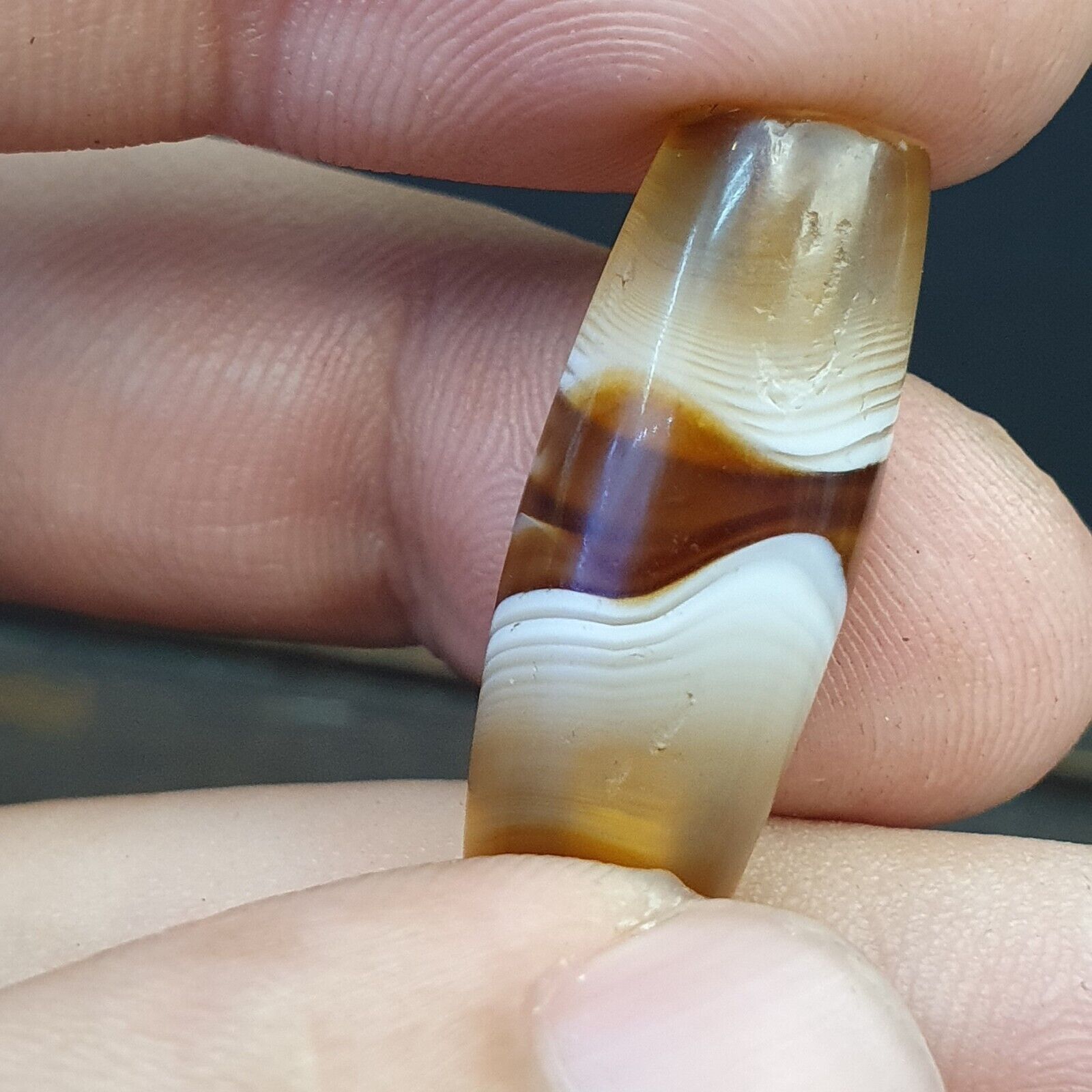 DZI Old Bead Pure Eye India Tibetan Himalaya Amulet Religious Antiquities