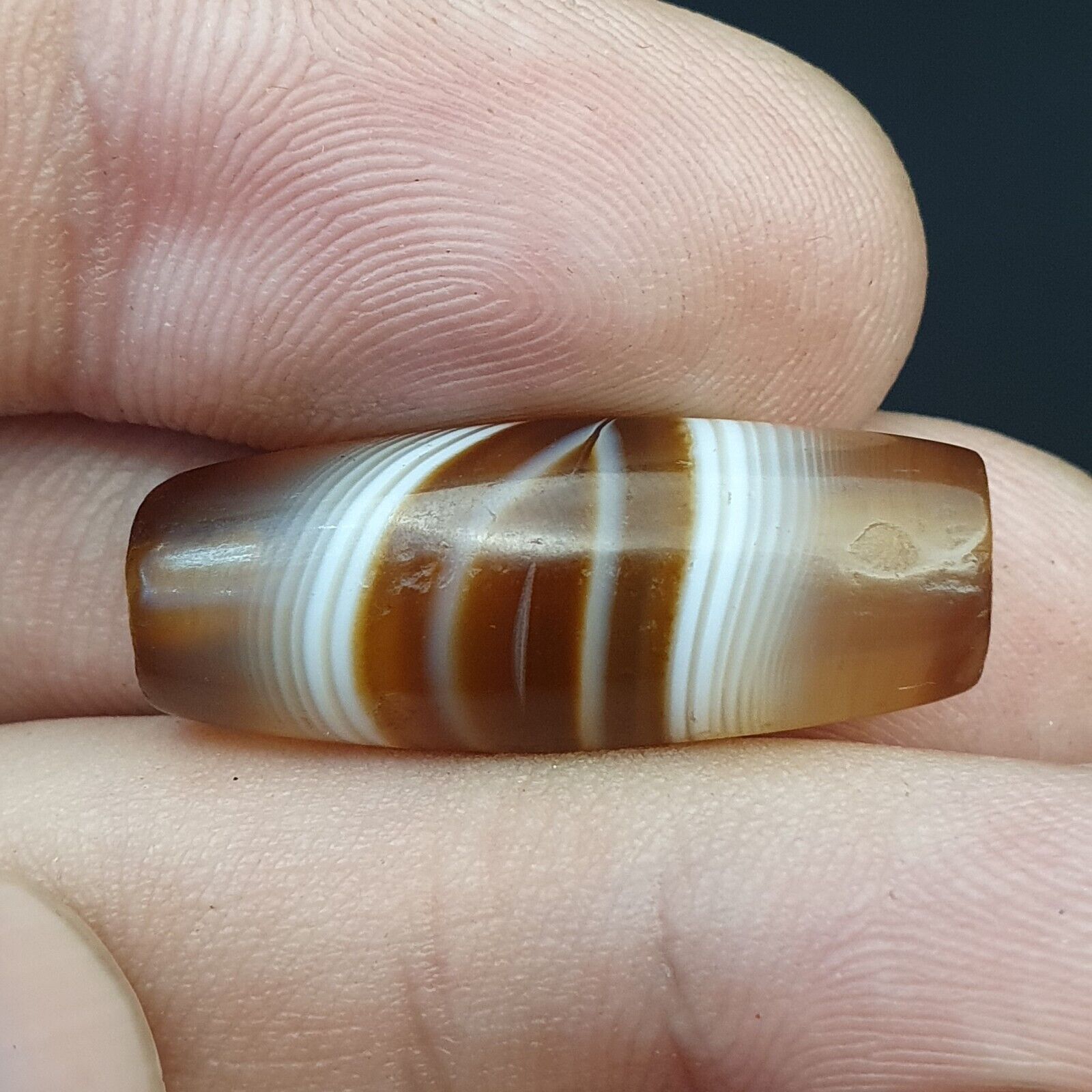 DZI Old Bead Pure Eye India Tibetan Himalaya Amulet Religious Antiquities