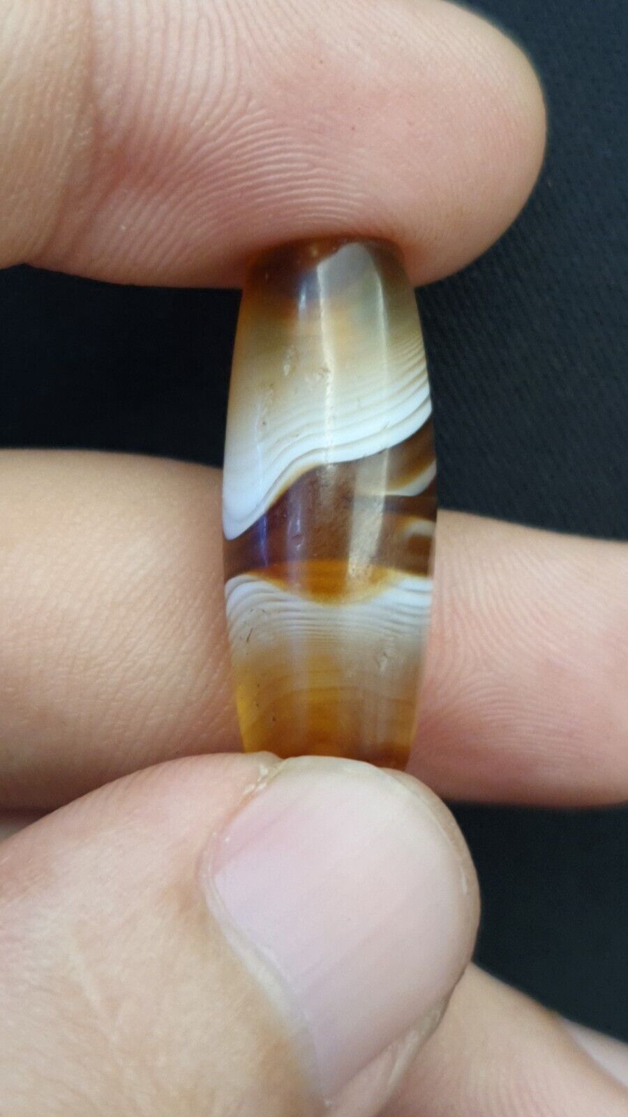 DZI Old Bead Pure Eye India Tibetan Himalaya Amulet Religious Antiquities