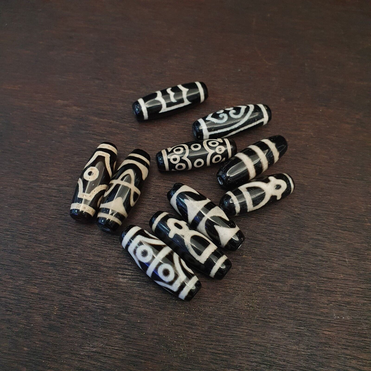 Lot 10 pcs Tibetan Chinese Nepalese Himalayan Agate eyes Bead Dzi Amulet Beads