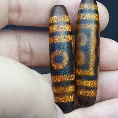 2 pcs Tibetan Chinese Nepalese Himalayan Agate eyes Bead Dzi Amulet Beads