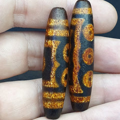 2 pcs Tibetan Chinese Nepalese Himalayan Agate eyes Bead Dzi Amulet Beads