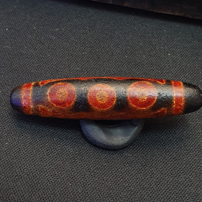 Tibetan 5 Eyes Dzi Bead Old Amulet Pure Rare Pattern Tibet Six Eyed Gzi Pendant