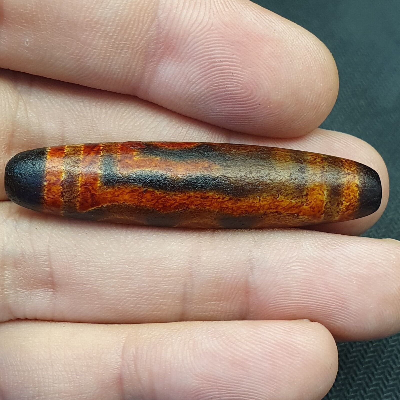 Tibetan 5 eyes dzi bead old amulet pure rare Pattern Tibet SIX eyed gzi pendant