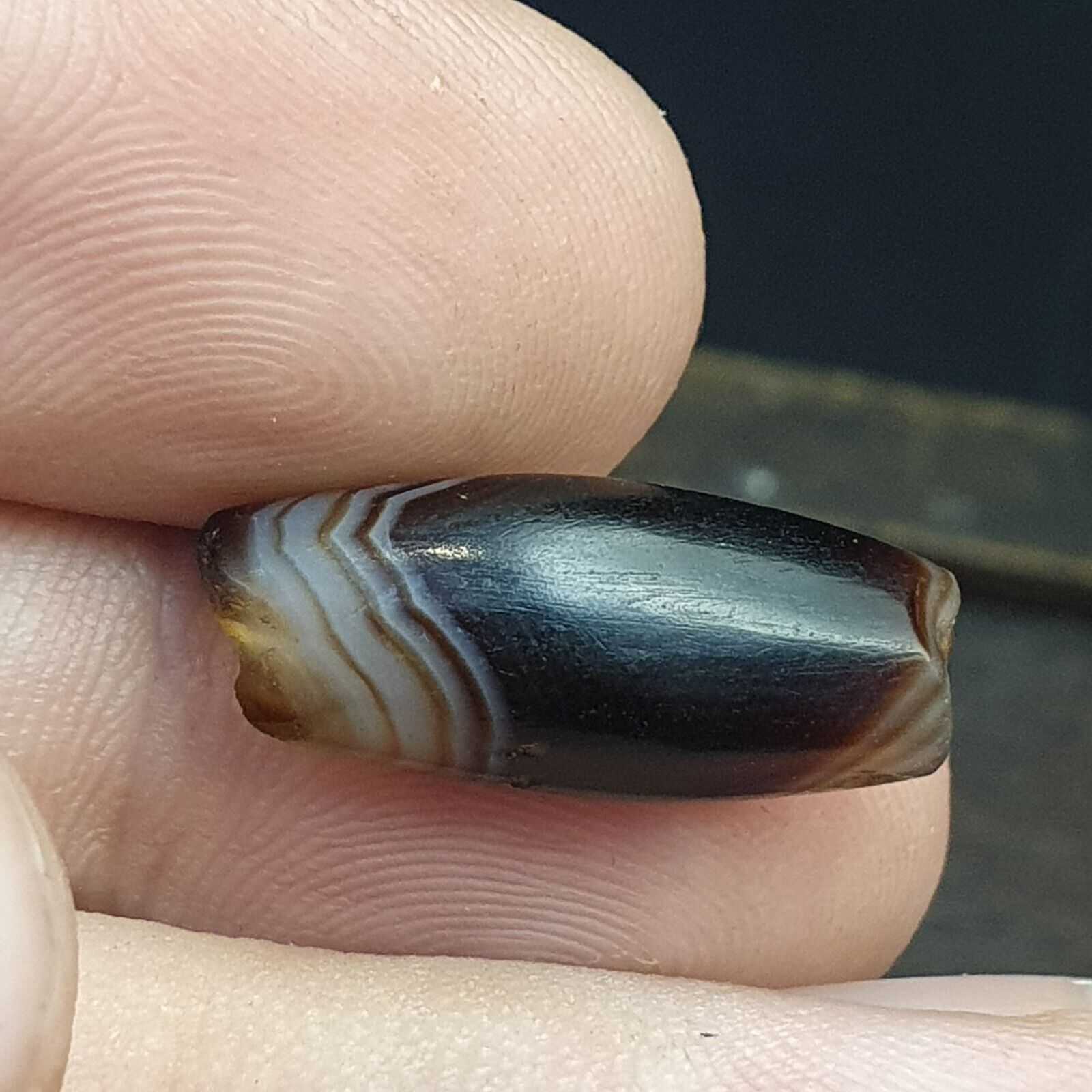 Wonderfully 2 old Antique Himalayan Indo Tibetan Eyes Dzi Amulet Bead 1000+ year