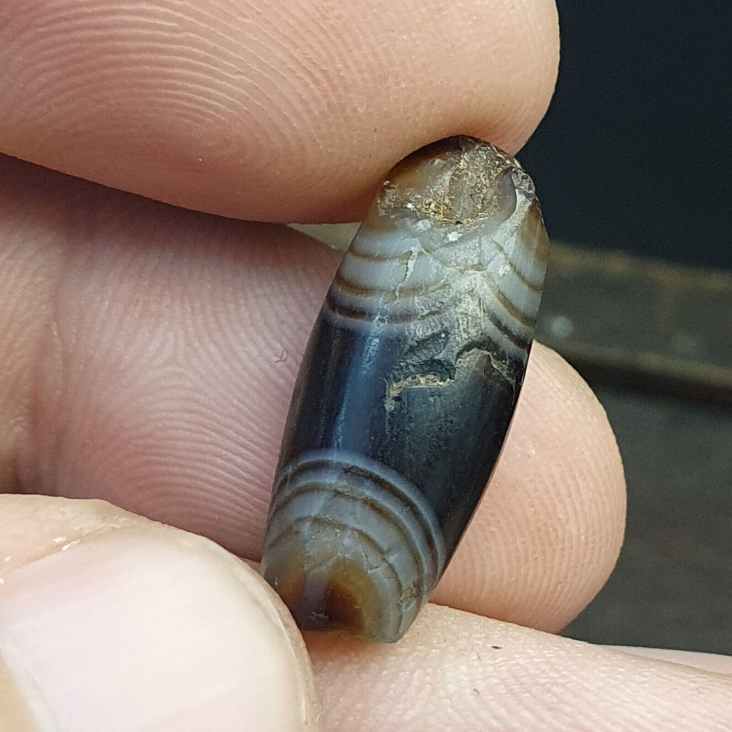 Wonderfully 2 old Antique Himalayan Indo Tibetan Eyes Dzi Amulet Bead 1000+ year