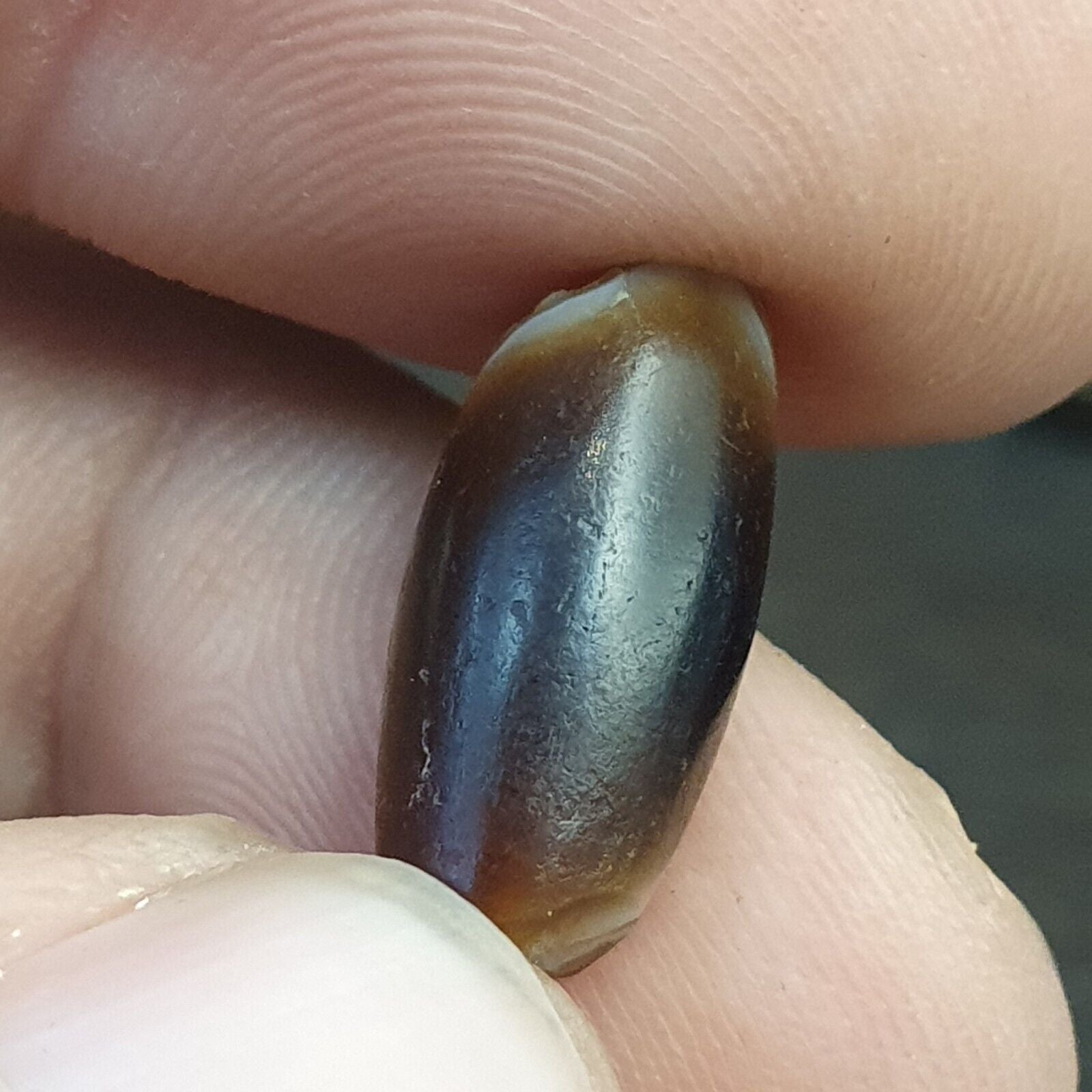 Wonderfully 2 old Antique Himalayan Indo Tibetan Eyes Dzi Amulet Bead 1000+ year