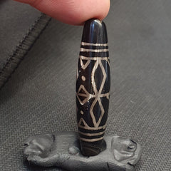 HIMALAYAN Indo Tibetan Central Asian Etched Agate beads Decorated bead BD ET 13