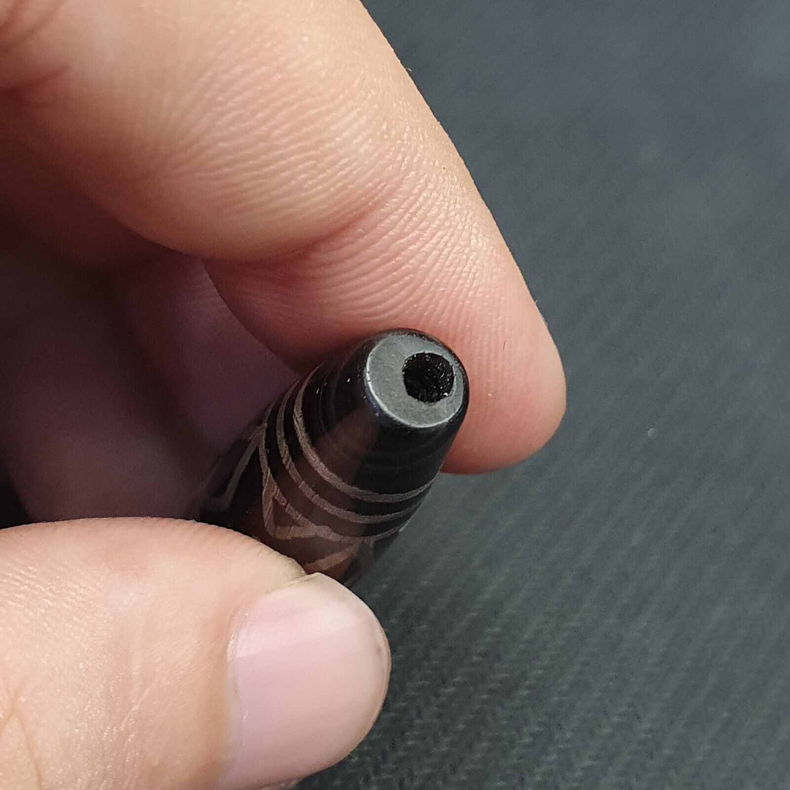 HIMALAYAN Indo Tibetan Central Asian Etched Agate beads Decorated bead BD ET 13