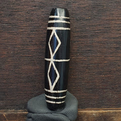 HIMALAYAN Indo Tibetan Central Asian Etched Agate beads Decorated bead BD ET 14