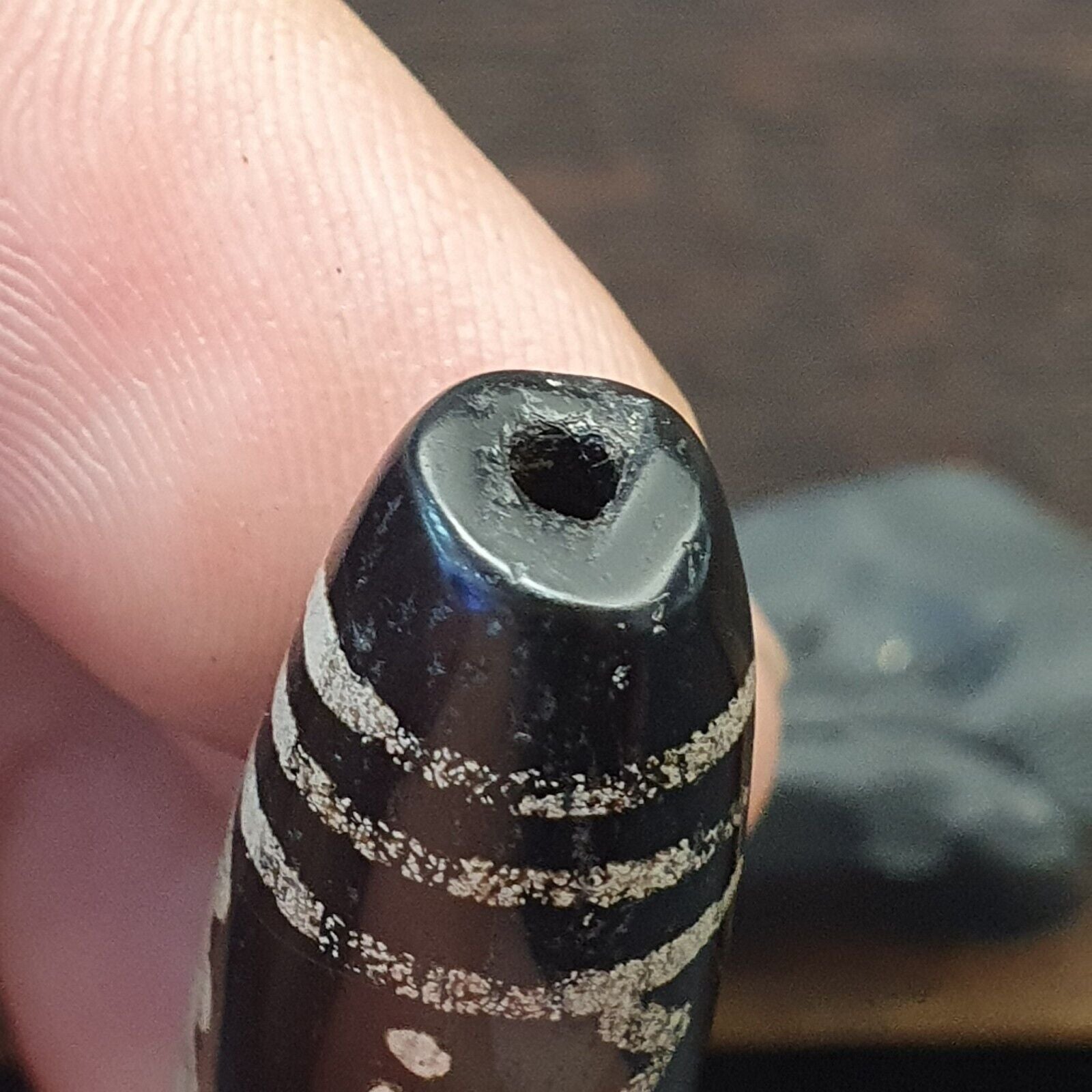 HIMALAYAN Indo Tibetan Central Asian Etched Agate beads Decorated bead BD ET 17