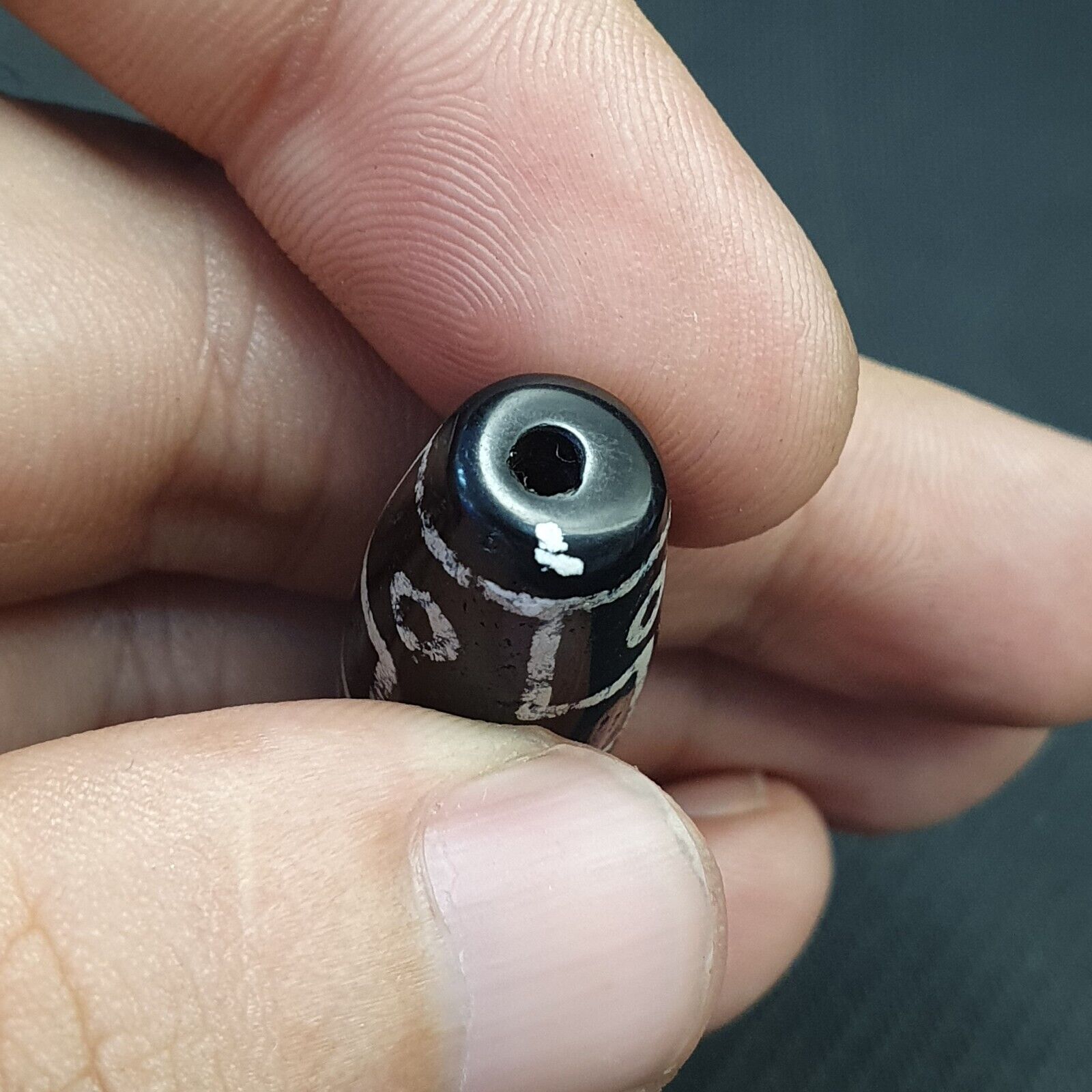 HIMALAYAN Indo Tibetan Central Asian Etched Agate beads Decorated bead BD ET 11