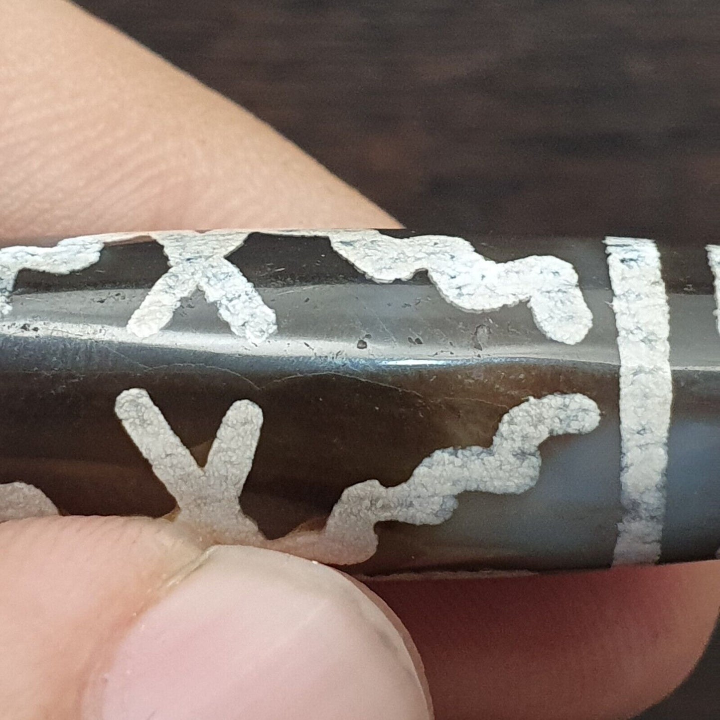 喜馬拉雅印藏中亞蝕刻瑪瑙珠裝飾珠 BD ET 15