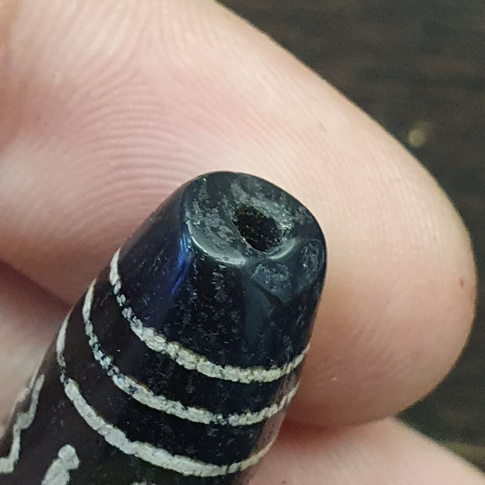 HIMALAYAN Indo Tibetan Central Asian Etched Agate beads Decorated bead BD ET 19