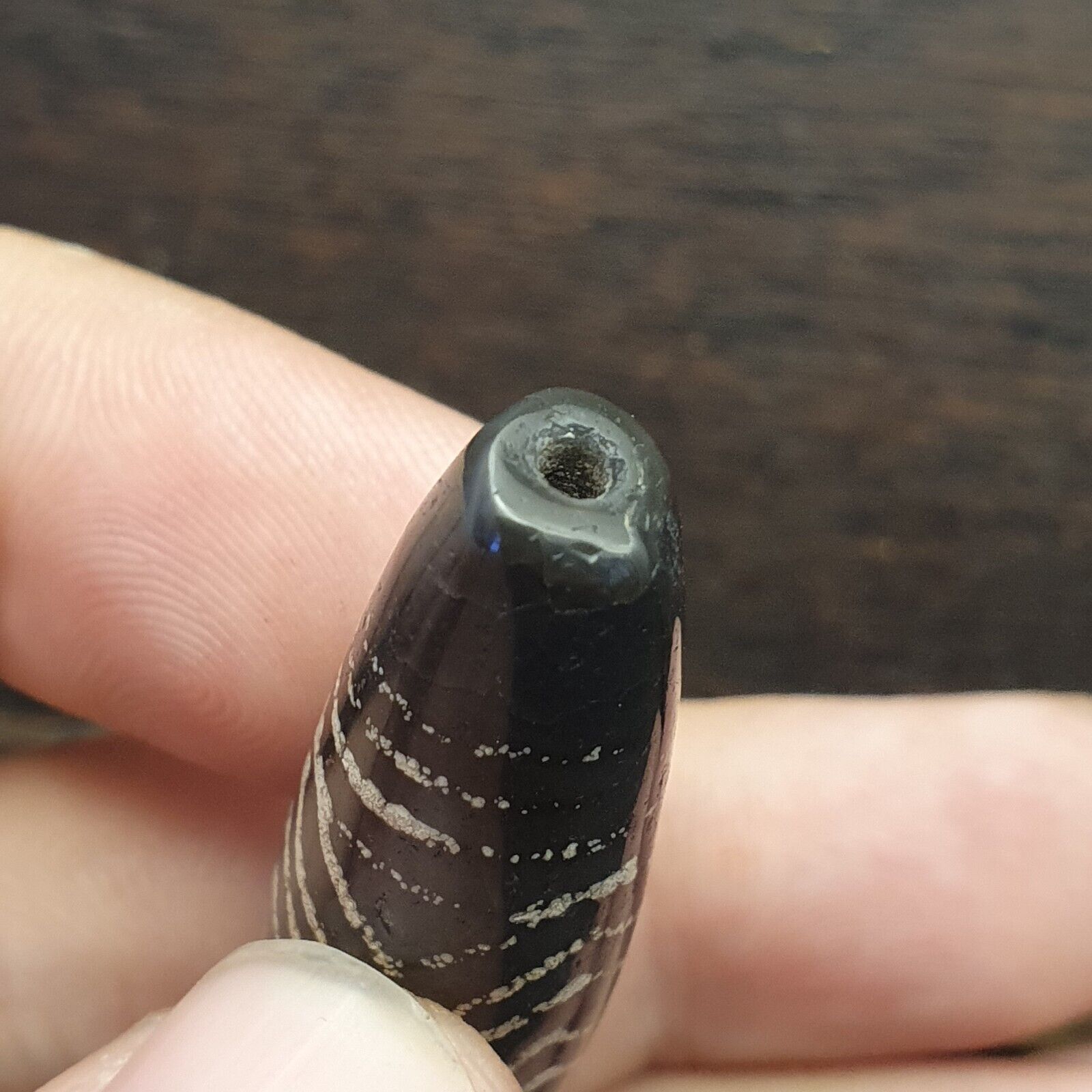 BD ET 26 HIMALAYAN Indo Tibetan Central Asian Etched Agate beads Decorated bead