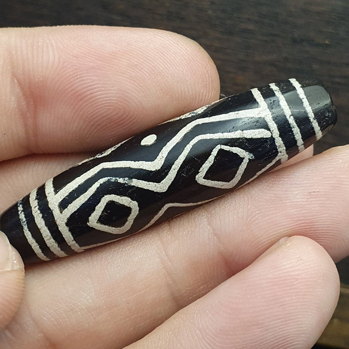 Bd Et 27 Himalayan Indo Tibetan Central Asian Etched Agate Beads Decorated Bead