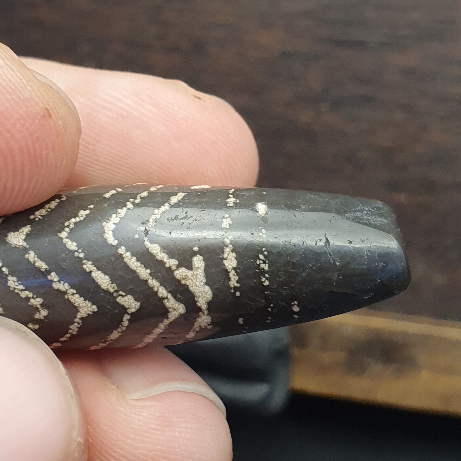 BD ET 26 HIMALAYAN Indo Tibetan Central Asian Etched Agate beads Decorated bead