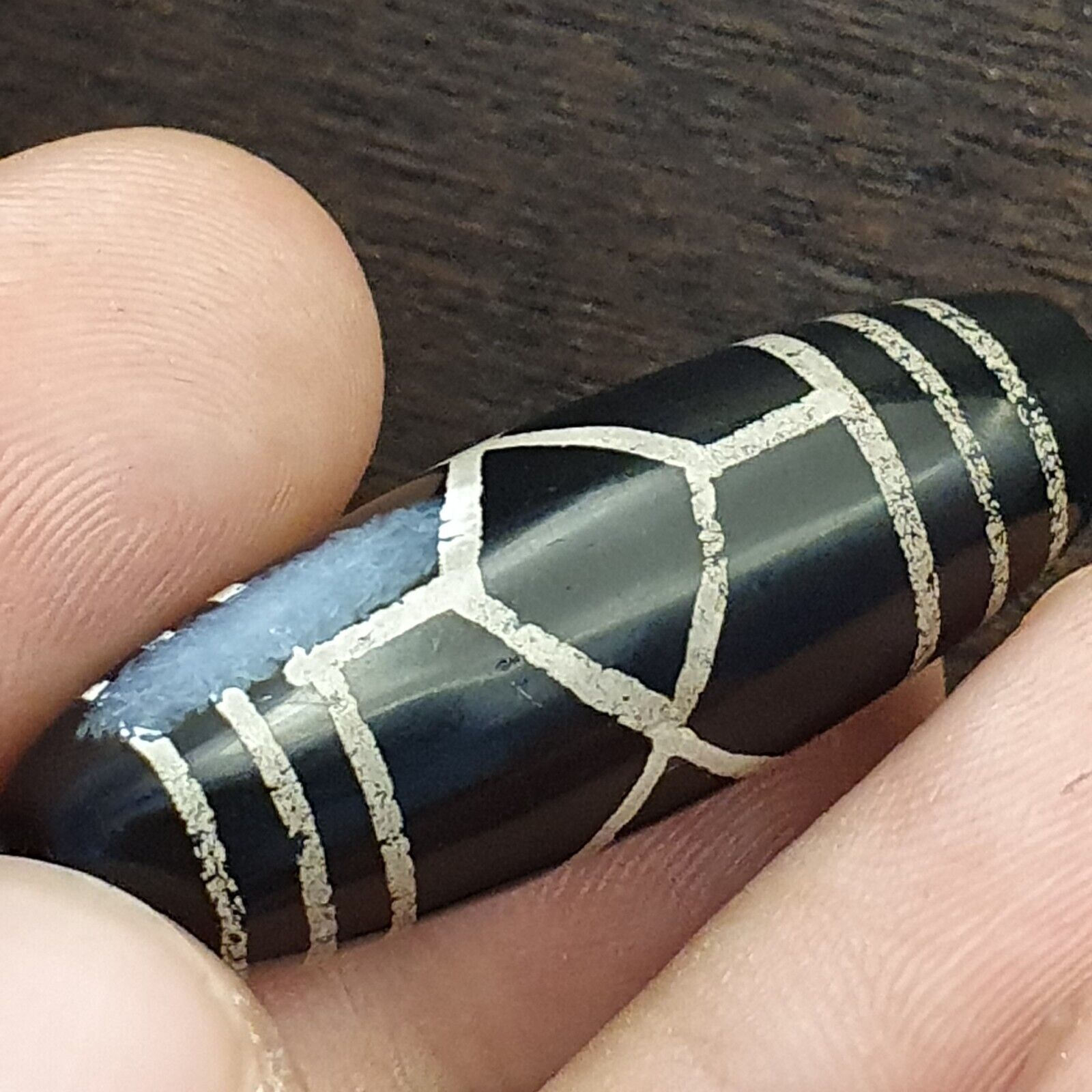 HIMALAYAN Indo Tibetan Central Asian Etched Agate beads Decorated bead BD ET 23