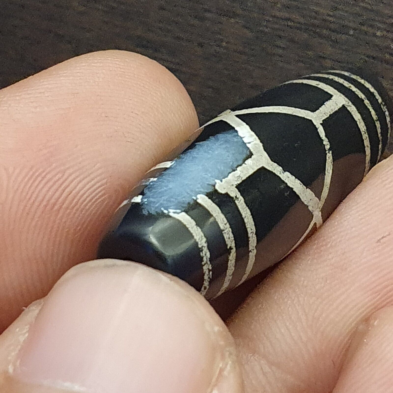 HIMALAYAN Indo Tibetan Central Asian Etched Agate beads Decorated bead BD ET 23