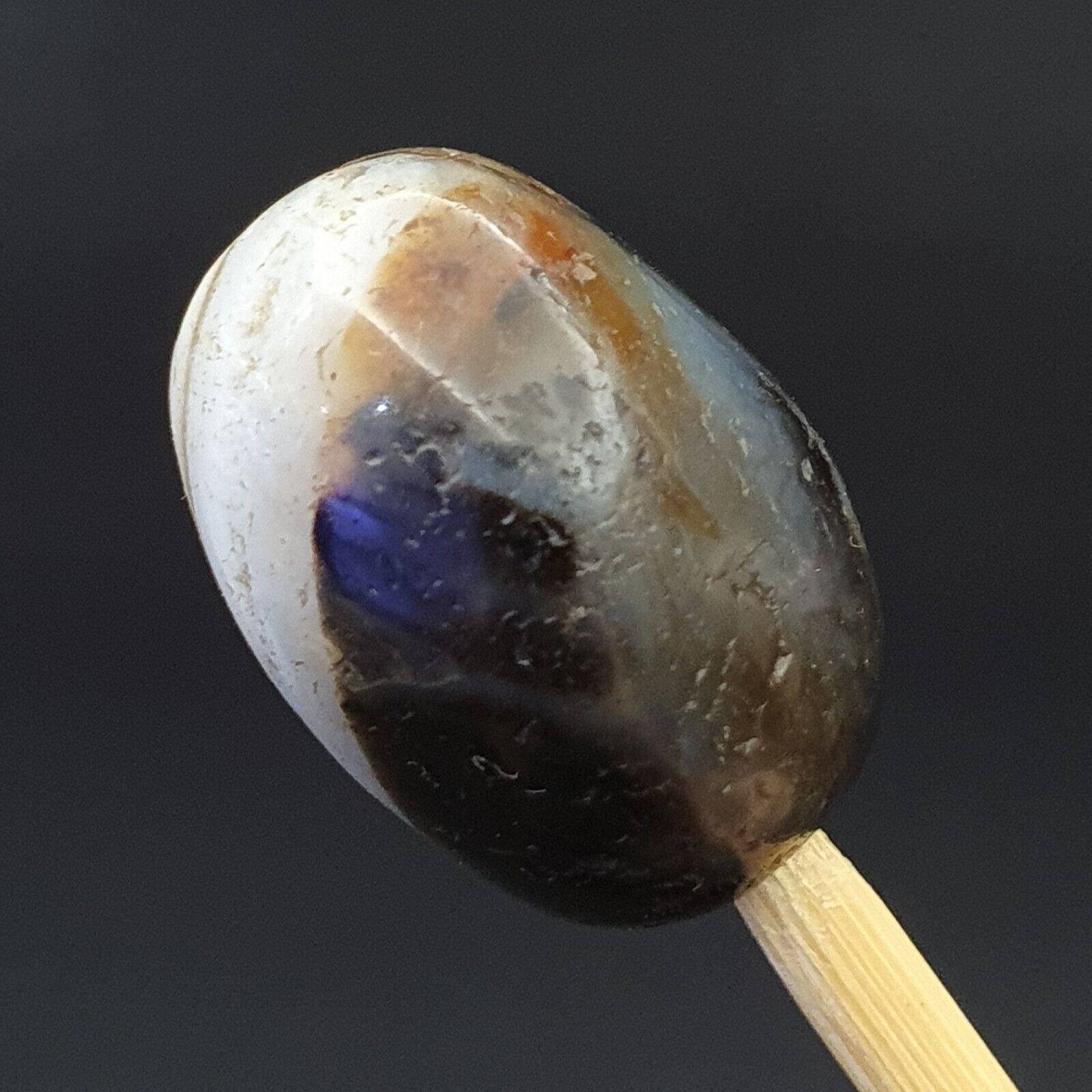 SL09 ancient old Antique Himalayan Indo Tibetan Eye Suleimany Bead