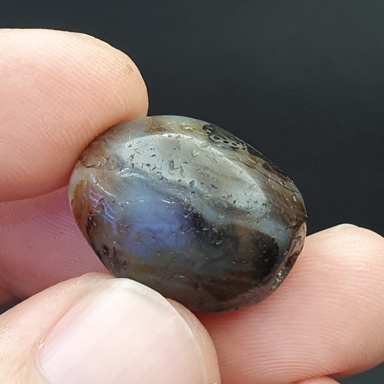SL09 ancient old Antique Himalayan Indo Tibetan Eye Suleimany Bead