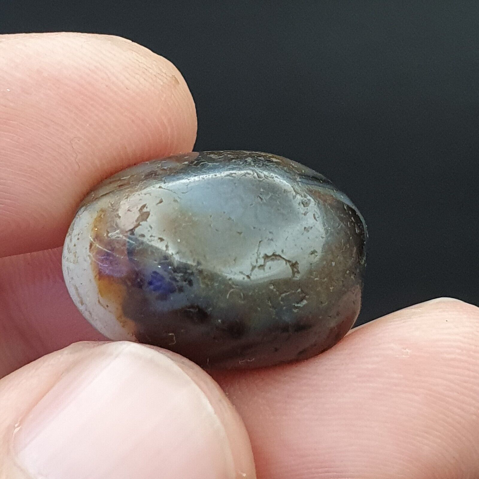 SL09 ancient old Antique Himalayan Indo Tibetan Eye Suleimany Bead
