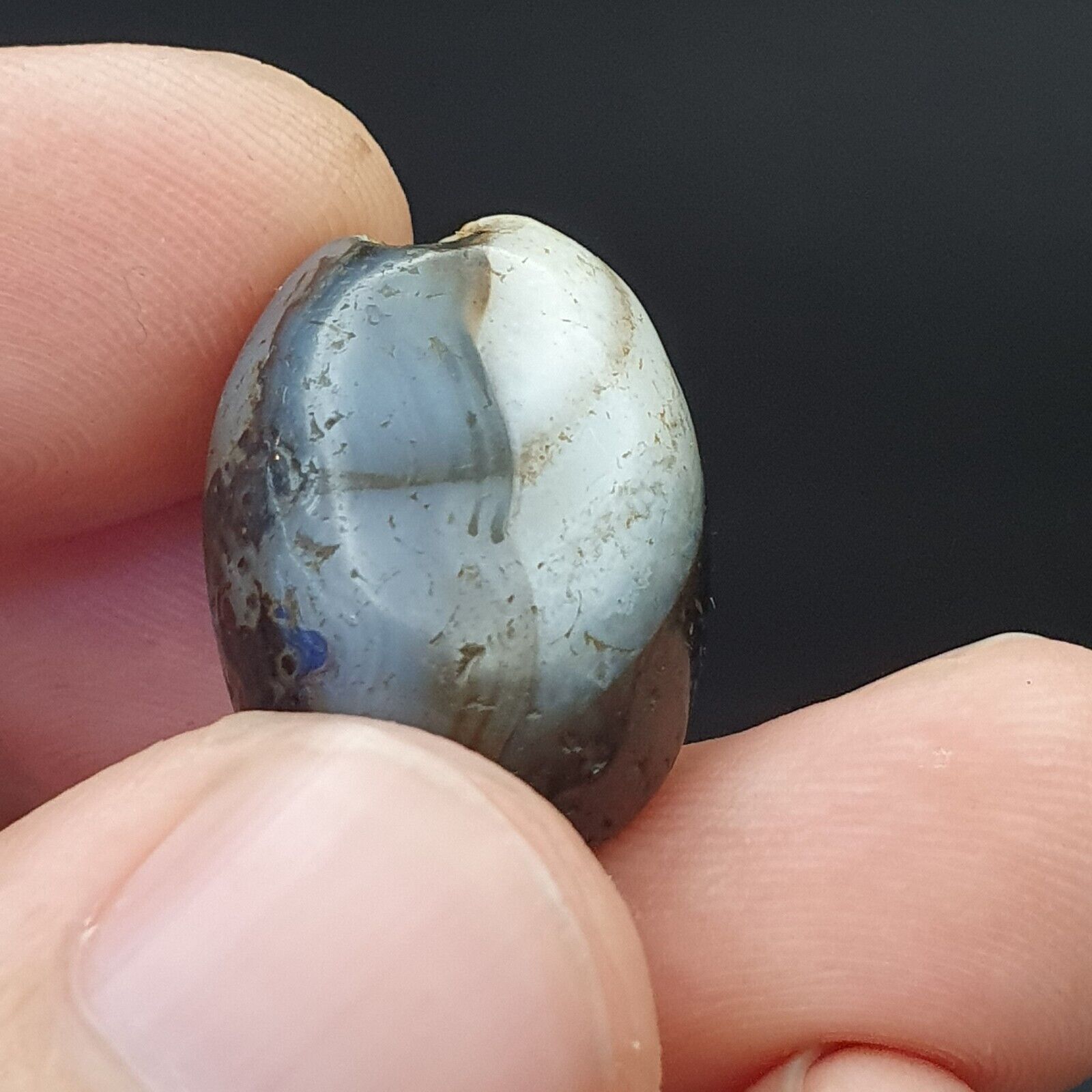 SL09 ancient old Antique Himalayan Indo Tibetan Eye Suleimany Bead