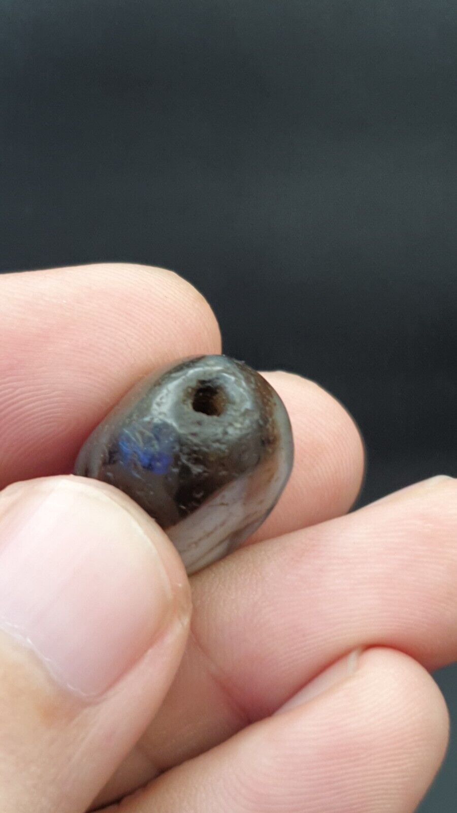 SL09 ancient old Antique Himalayan Indo Tibetan Eye Suleimany Bead