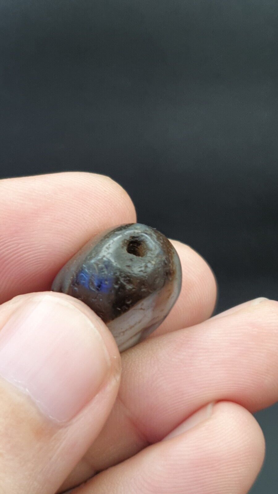 SL09 ancient old Antique Himalayan Indo Tibetan Eye Suleimany Bead