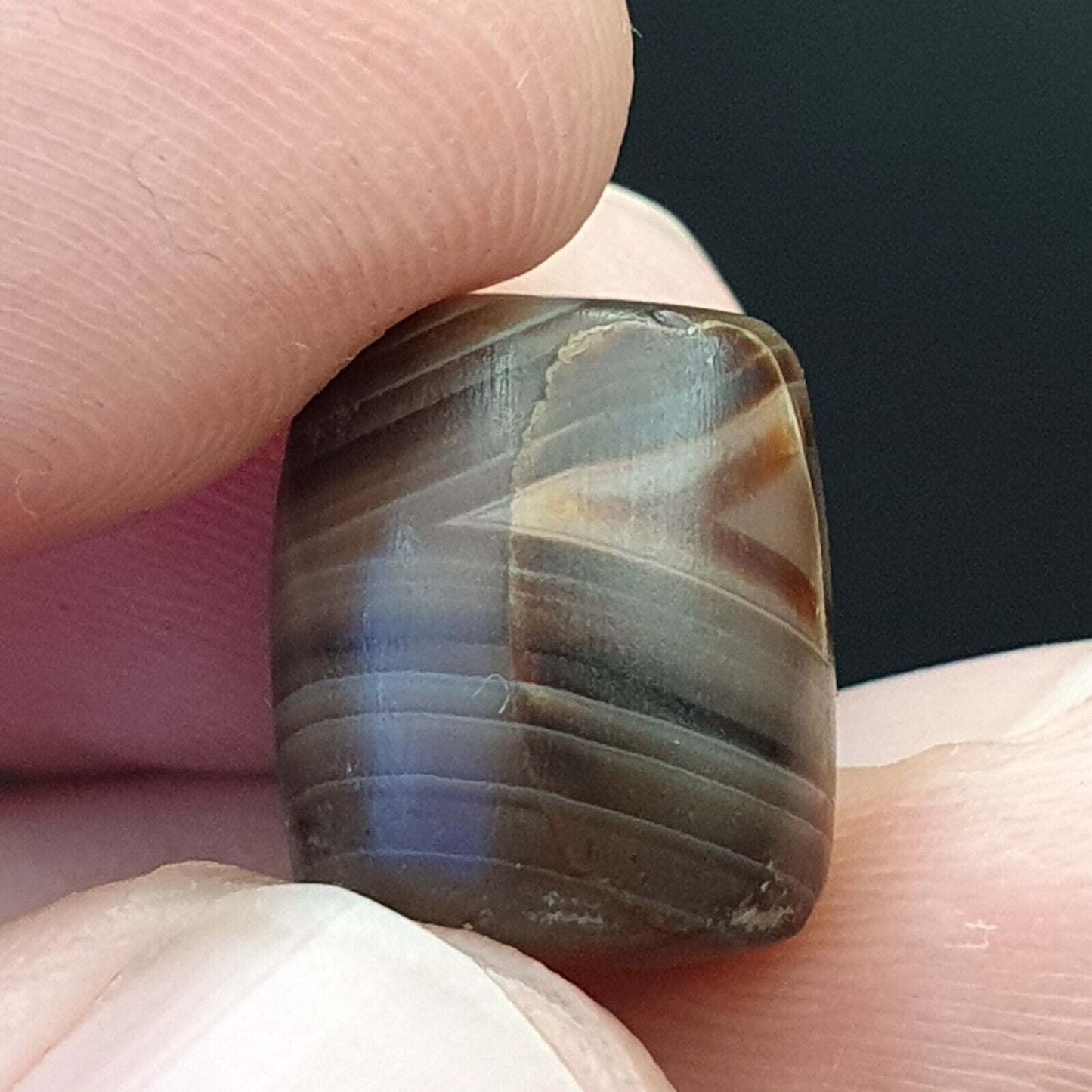 Wunderbar alte antike Himalaya-Indo-Tibet-Auge-Suleimany-Perle SL08