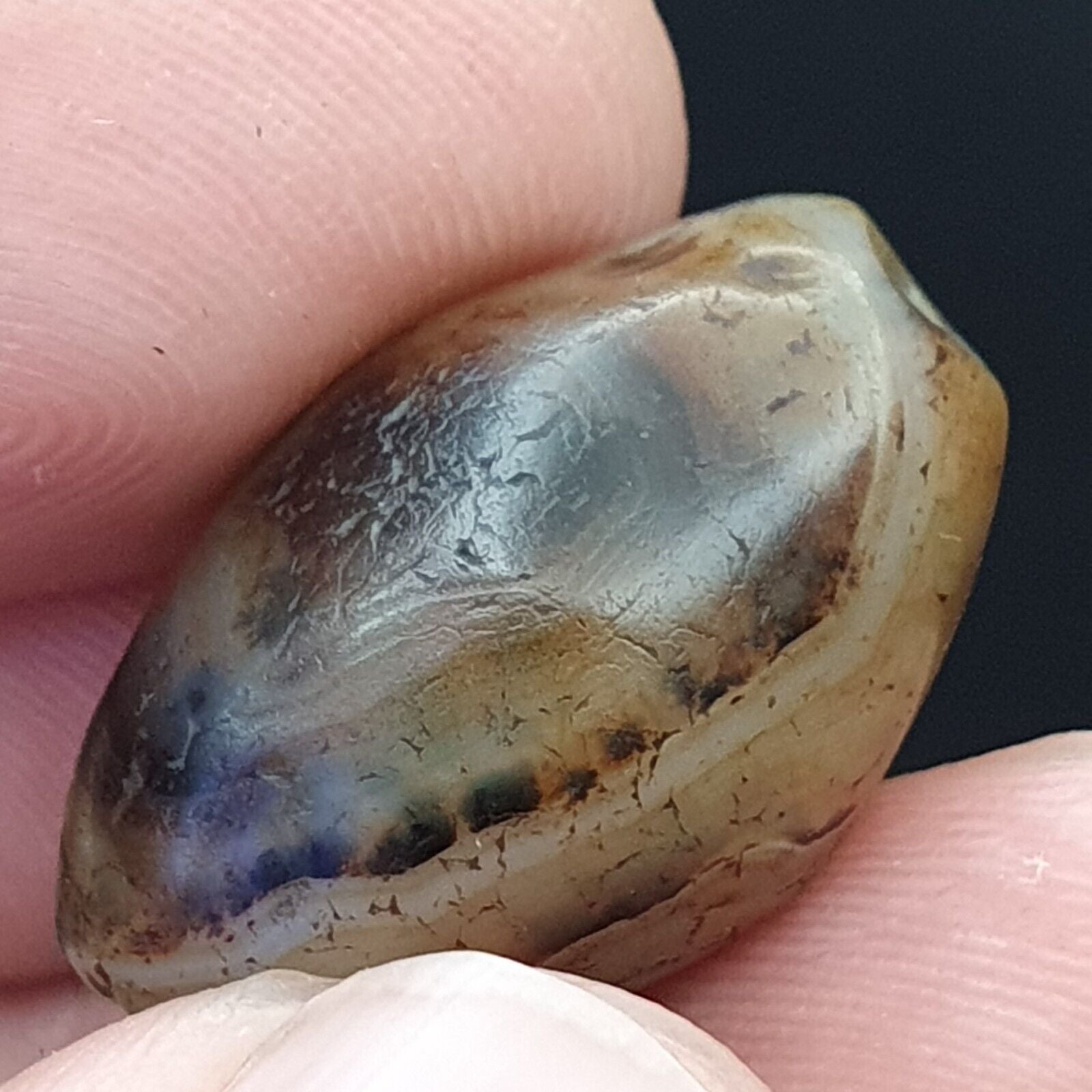 SL014 ancient old Antique Himalayan Indo Tibetan Eye Suleimany Bead