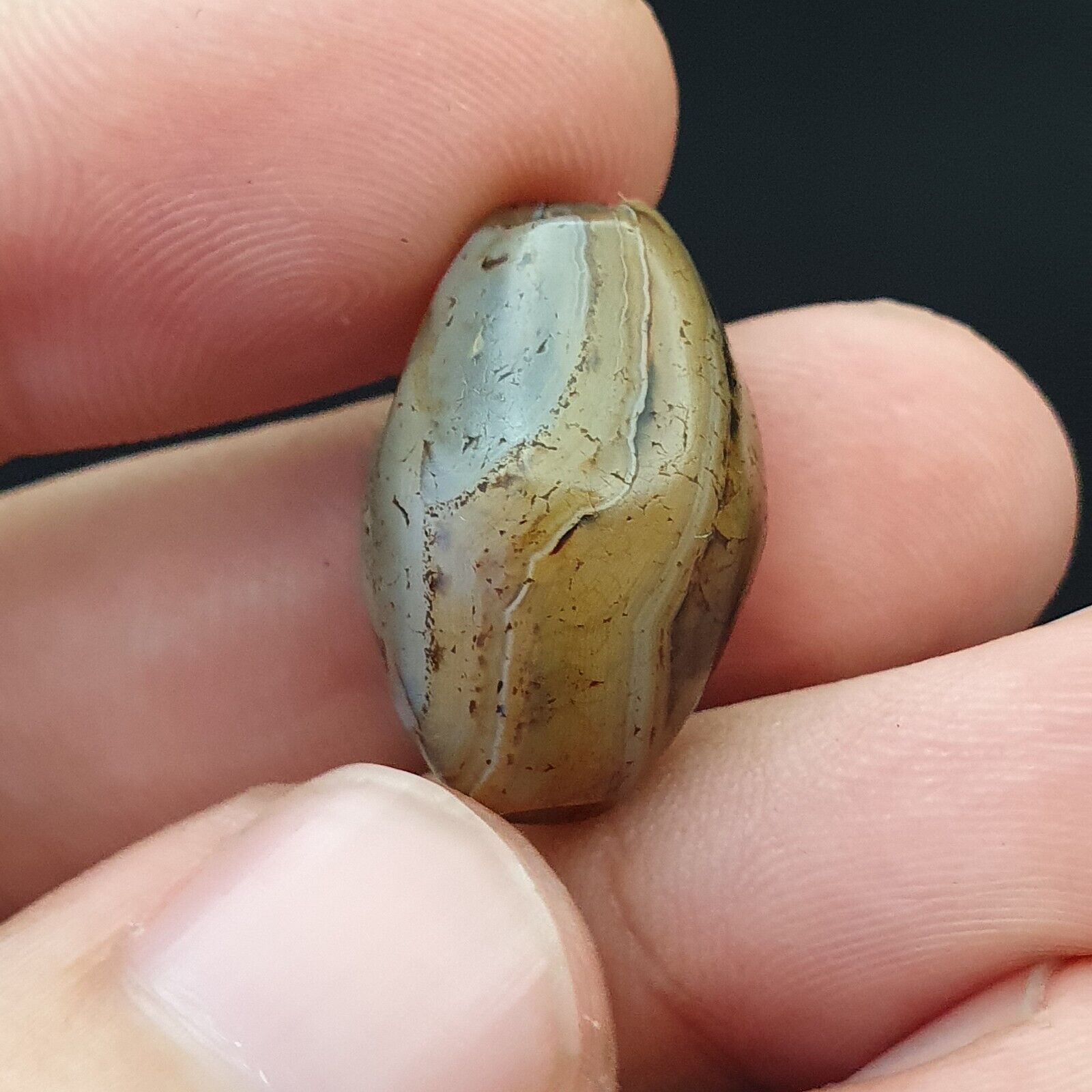 SL014 ancient old Antique Himalayan Indo Tibetan Eye Suleimany Bead