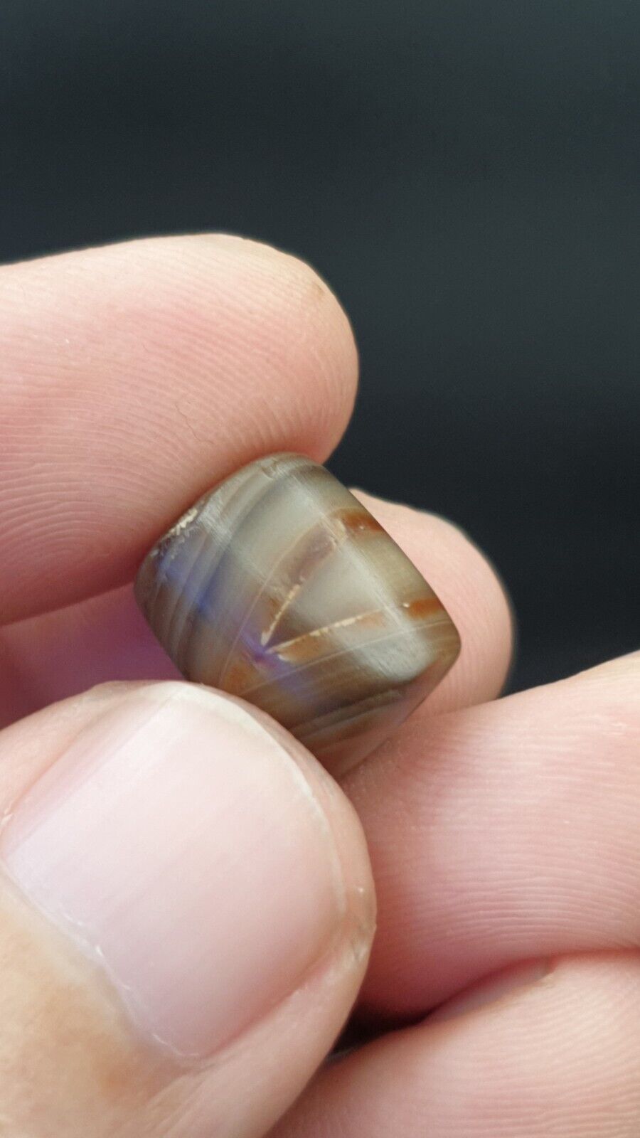 Wunderbar alte antike Himalaya-Indo-Tibet-Auge-Suleimany-Perle SL08