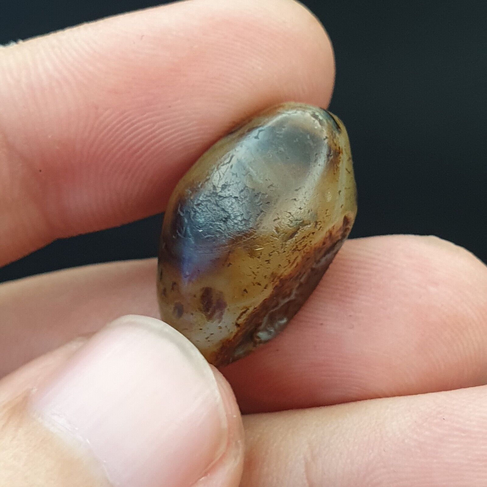 SL014 ancient old Antique Himalayan Indo Tibetan Eye Suleimany Bead
