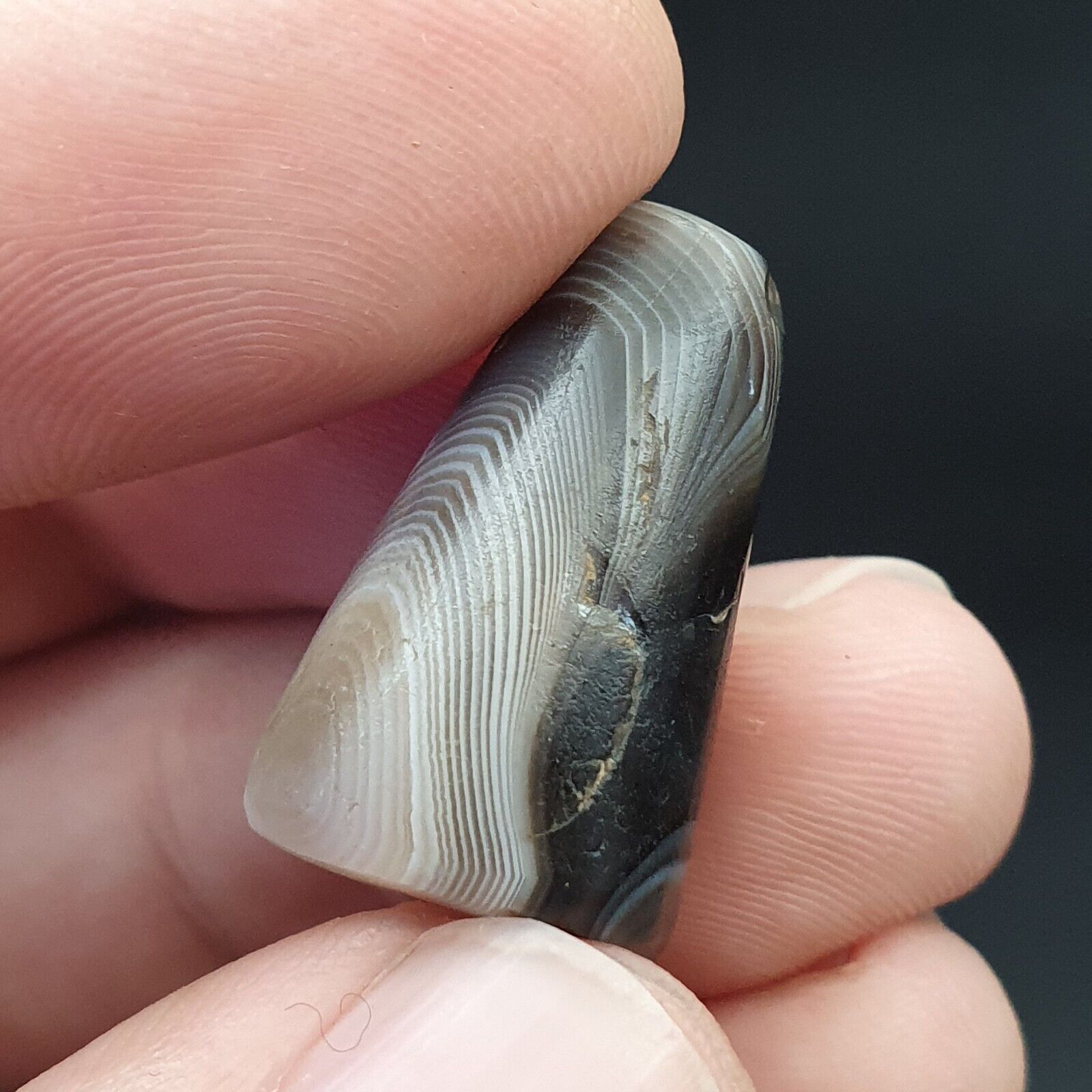 SL011 ancient old Antique Himalayan Indo Tibetan Eye Suleimany Bead