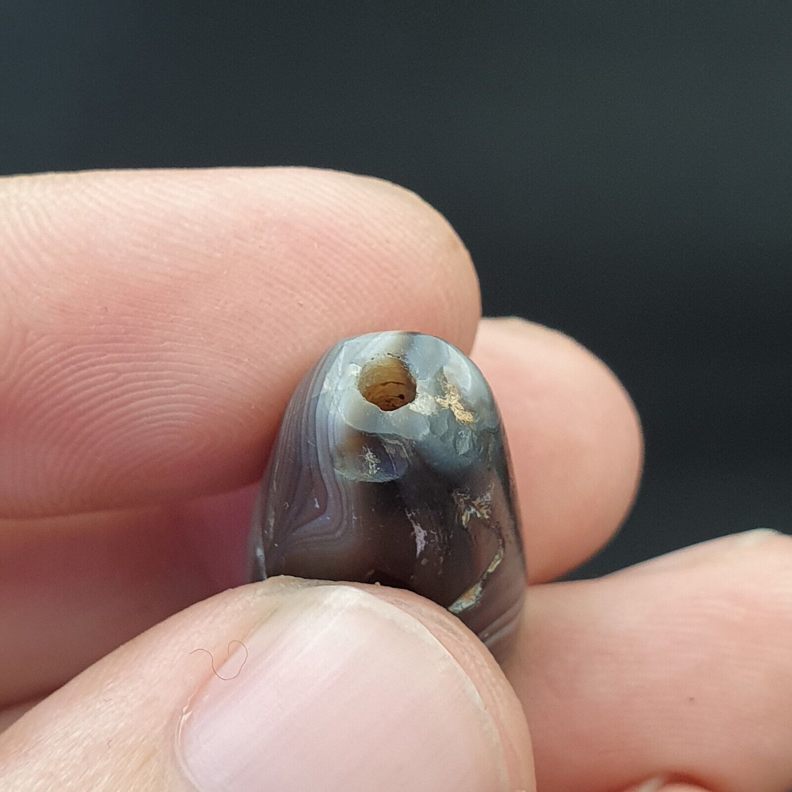 SL011 ancient old Antique Himalayan Indo Tibetan Eye Suleimany Bead
