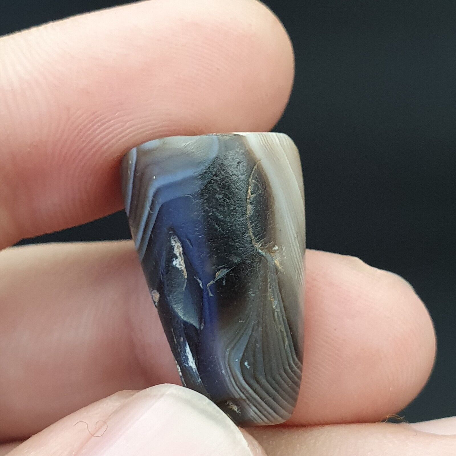 SL011 ancient old Antique Himalayan Indo Tibetan Eye Suleimany Bead